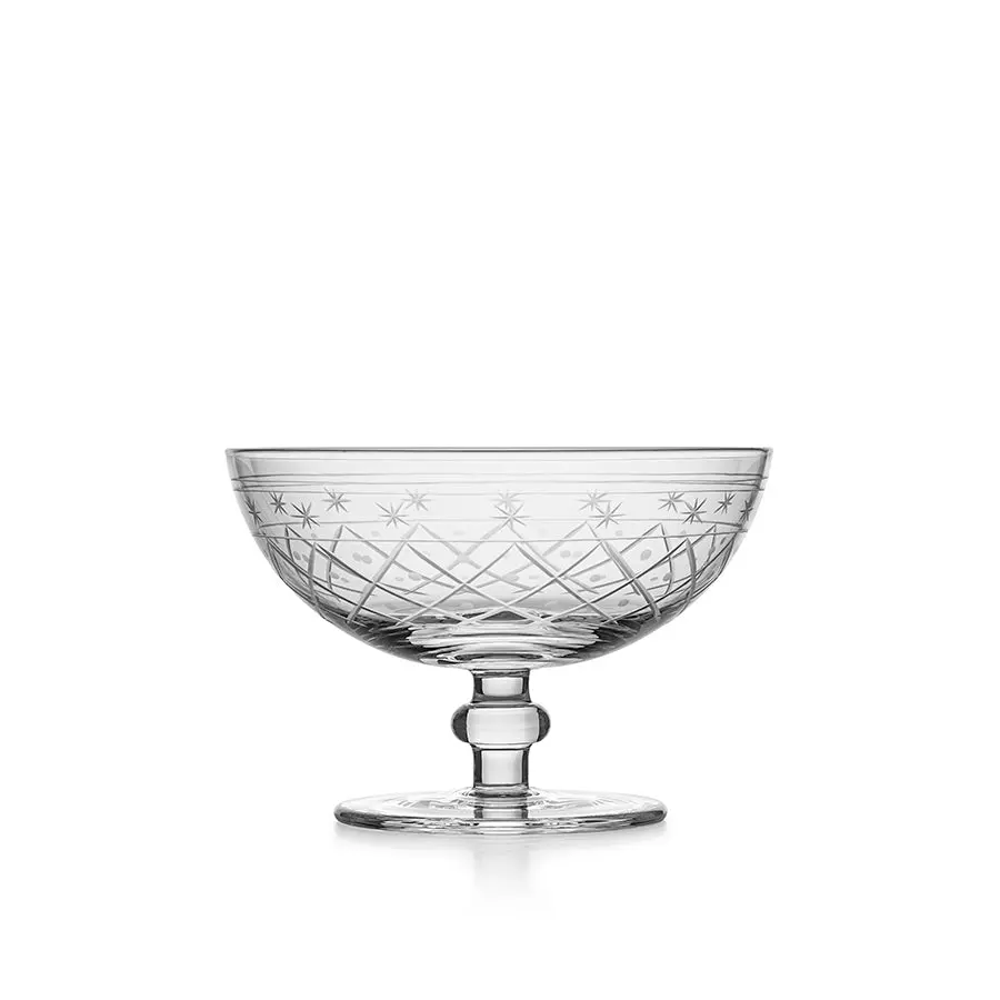 Hadeland Glassverk Victoria Dessertskål Stett Ruteslip 25cl Klar 2pk