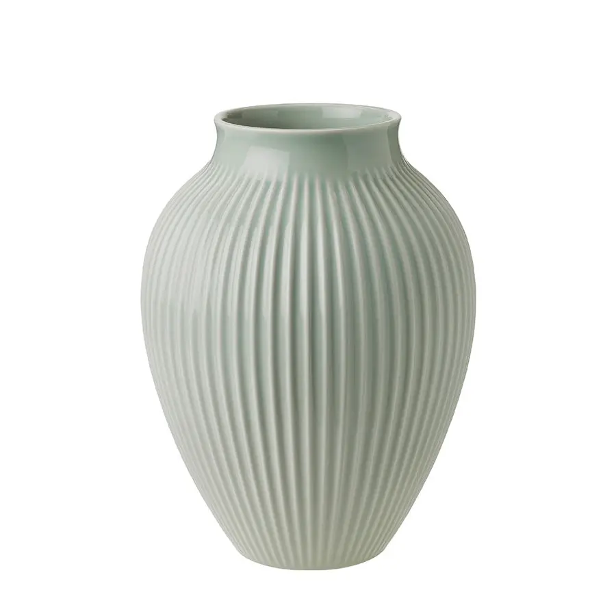 Knabstrup Keramik Vase 27cm Riflet Mint