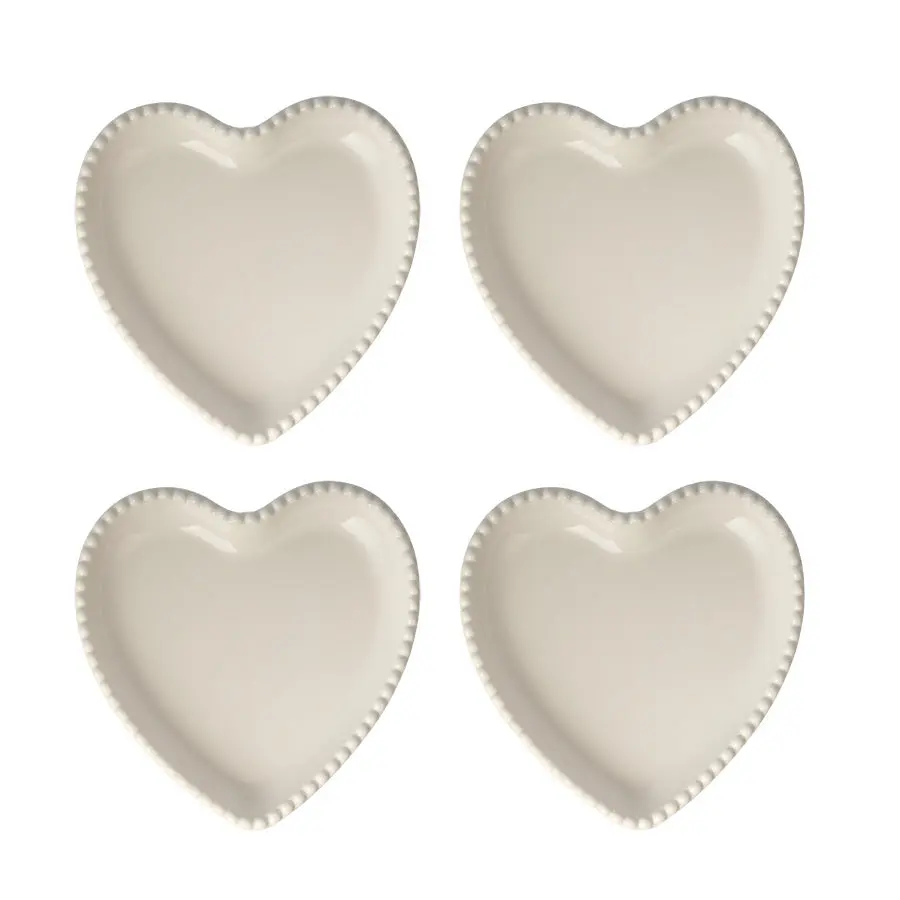 Seasons Love Collection Tallerken Hjerte 20cm Krem 4pk