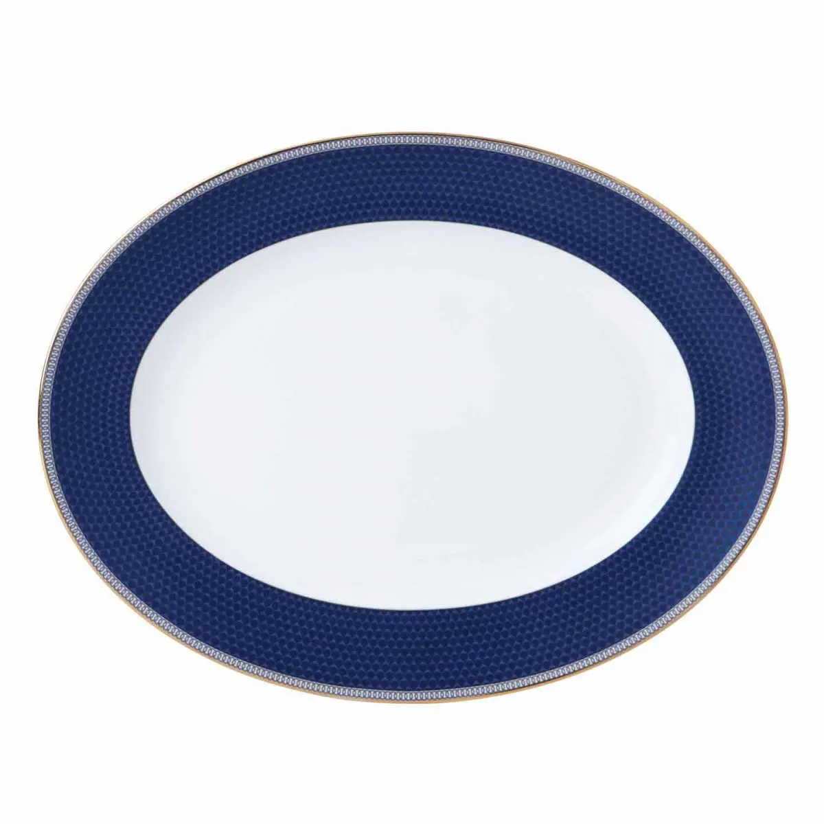 Wedgwood Hibiscus Ovalt Fat 35cm Blå