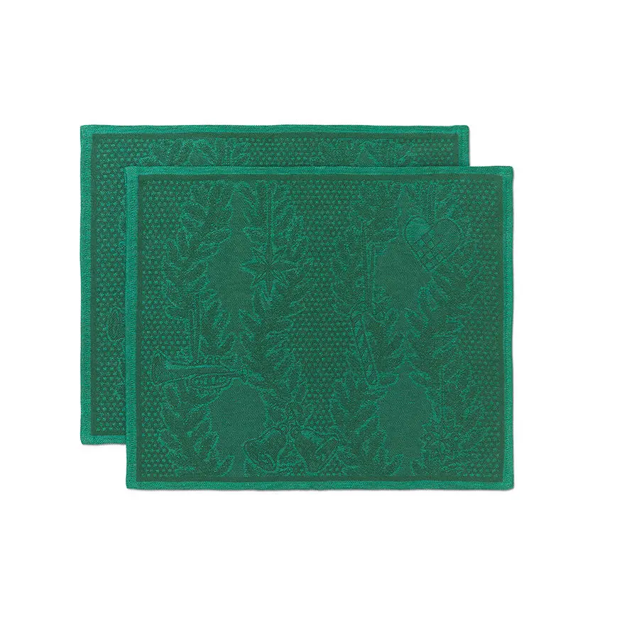 STJERNERIFLET JUL BORDBRIKKE 35X45CM 2PK GRØNN