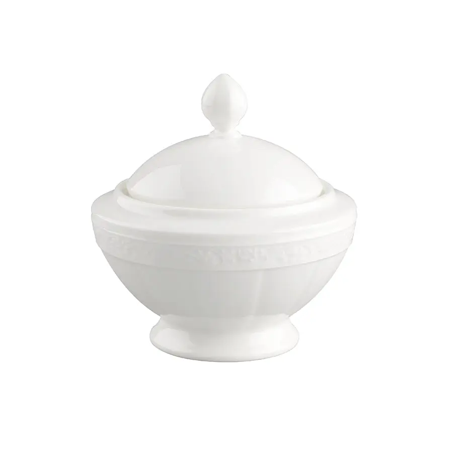 Villeroy & Boch White Pearl Sukkerskål 35cl med Lokk