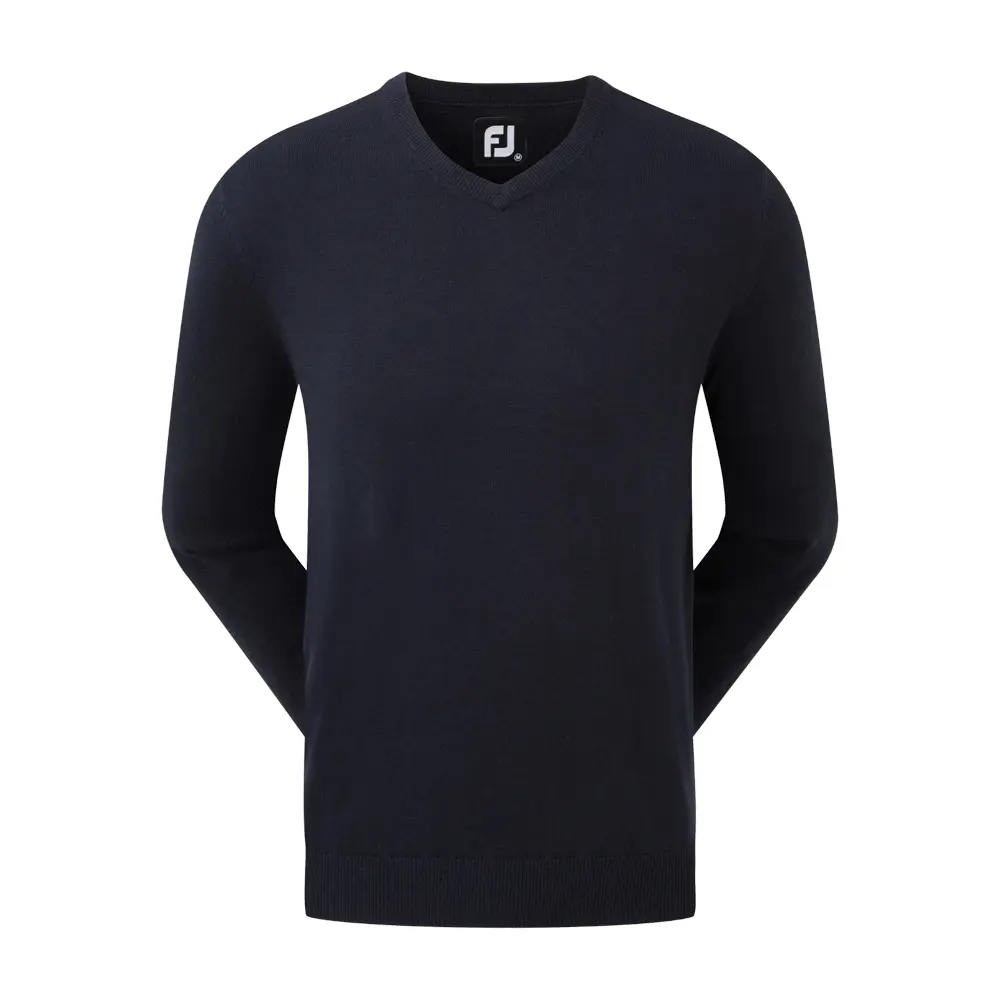 Wool Blend V-Neck Blå