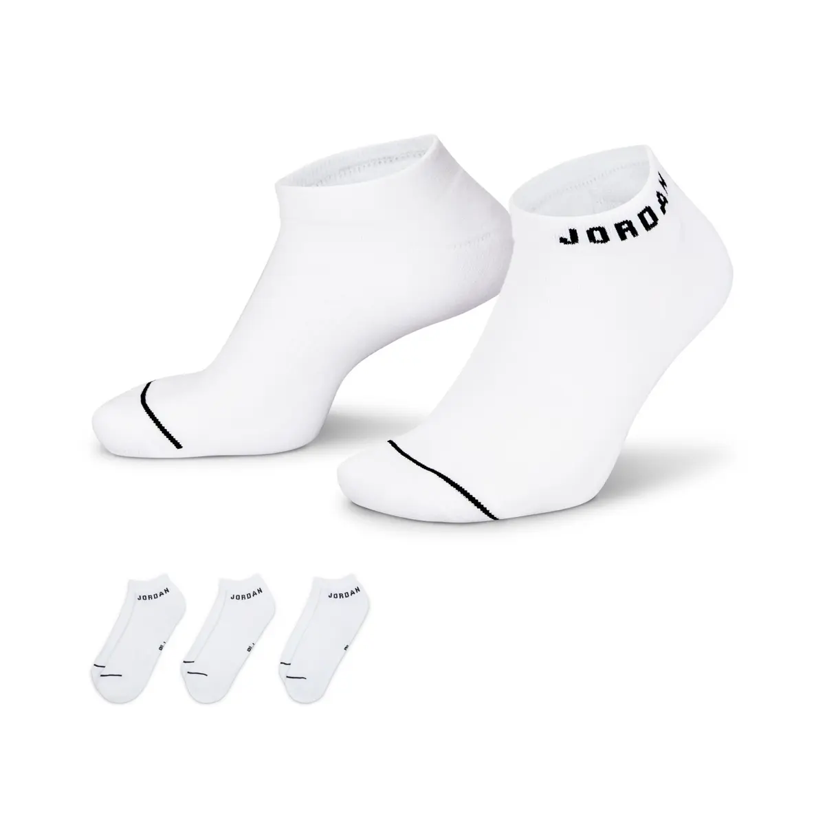 Jordan Everyday No-Show Socks 3 Pairs Hvit