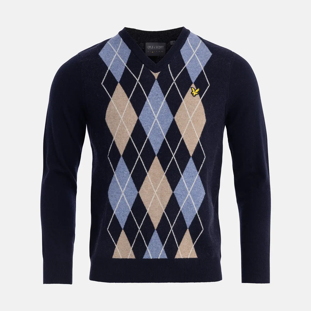 Lambswool Blend Arygle V Neck Jumper
