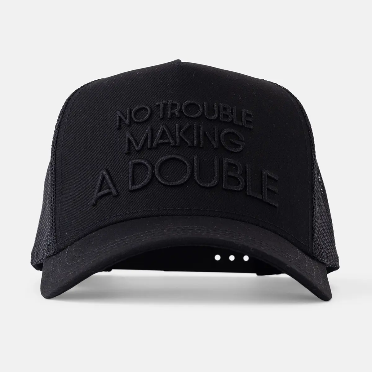 Trucker Cap 3D No Trouble Making a Double Svart