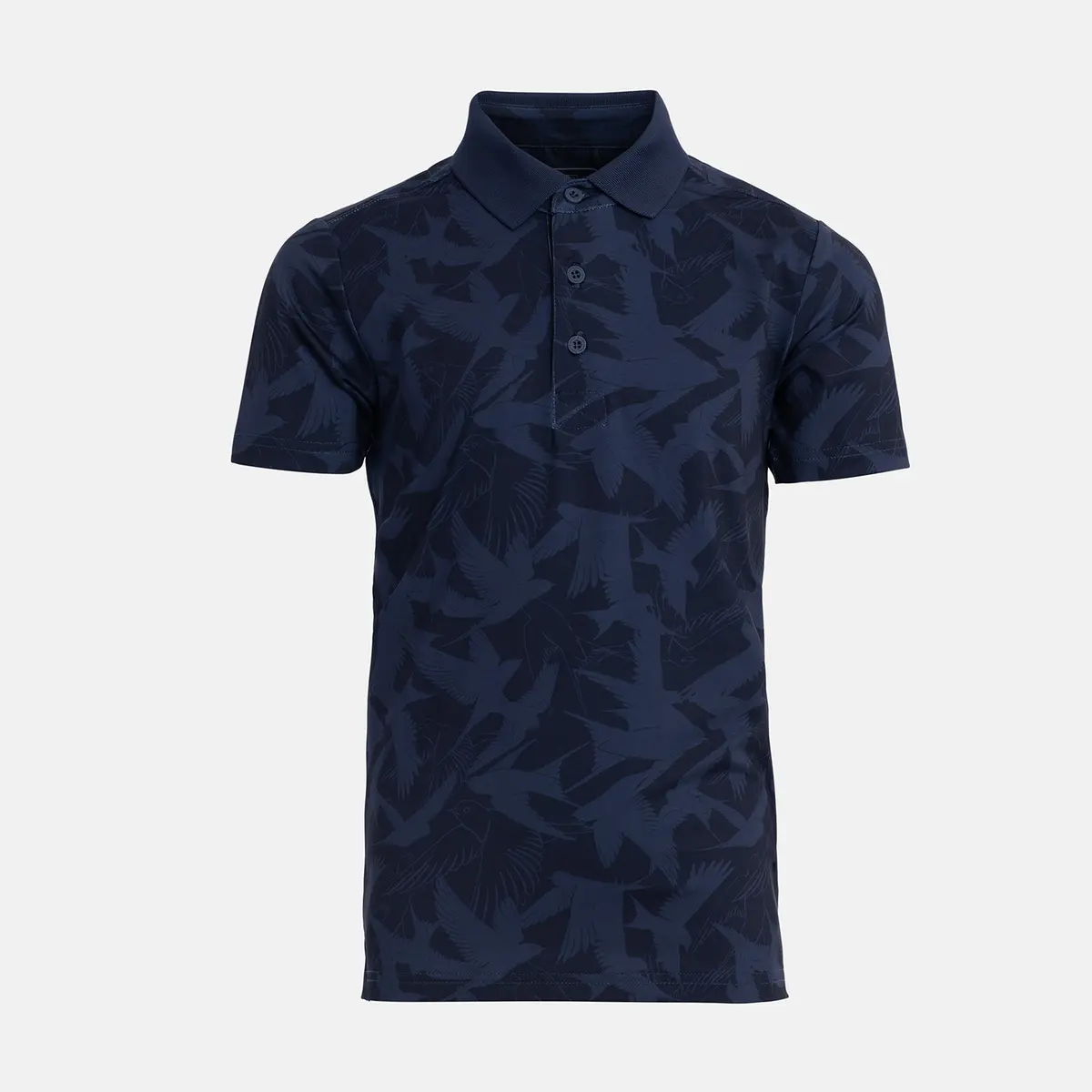Jr Tech Pique Birdie AOP Blå