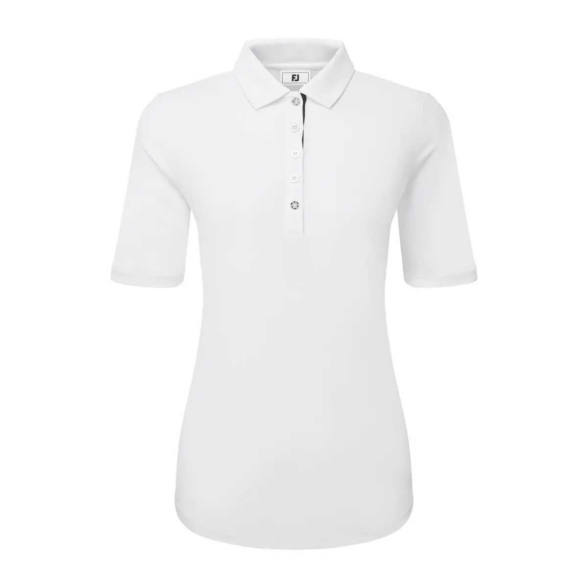 Half Sleeve Ruched Lisle Hvit