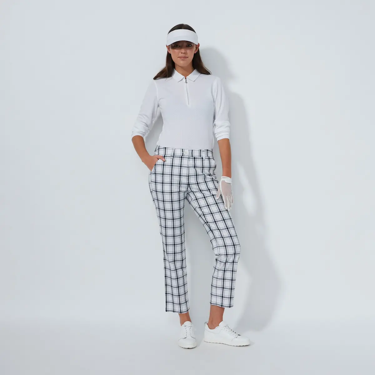 Golf Plaid Ankle Hvit