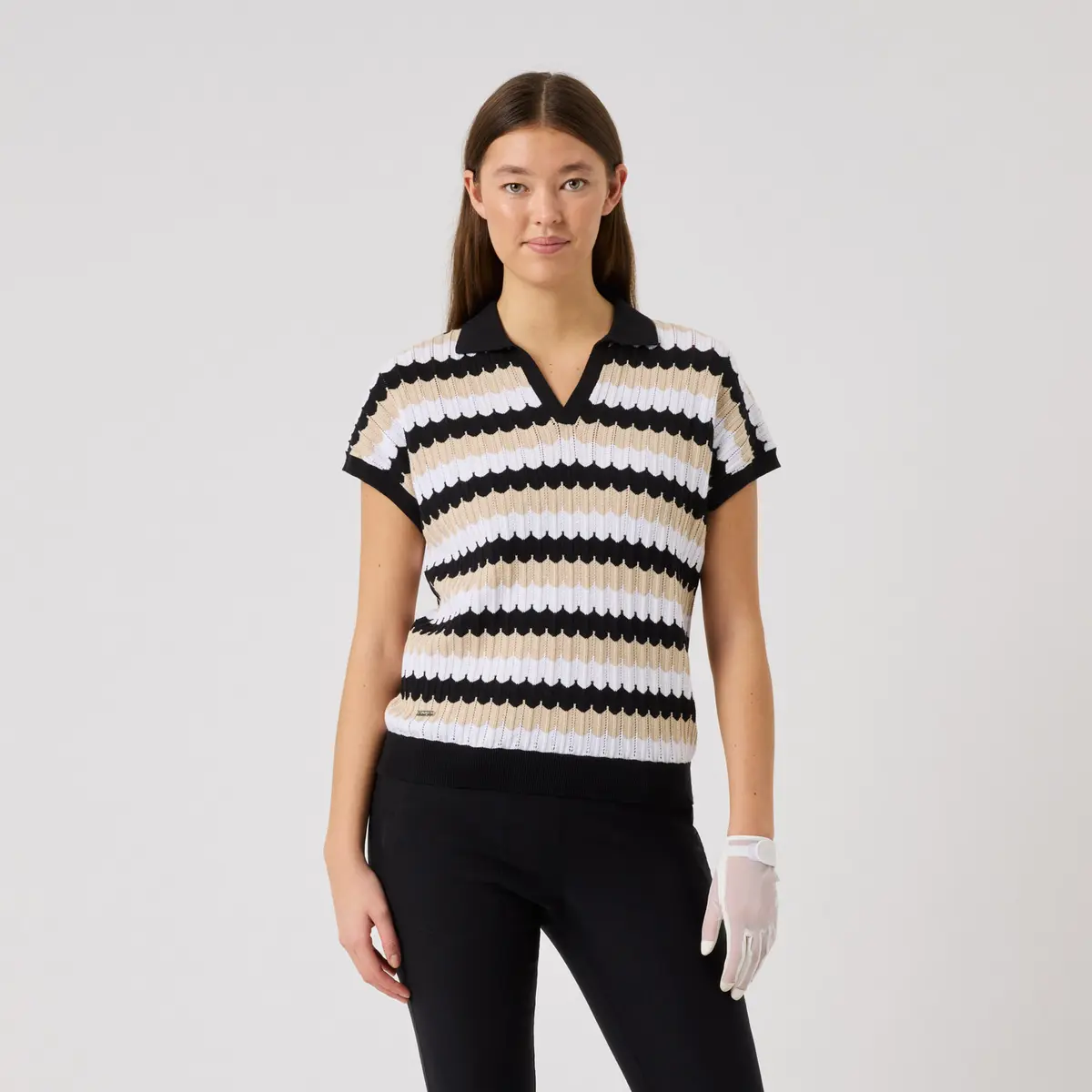 Zig-Zag Caps Top Svart