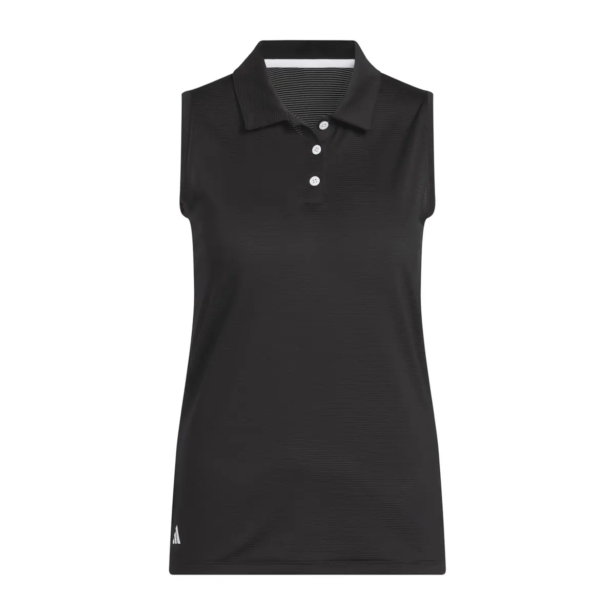 Solid Ottoman Sleeveless Polo Shirt Svart