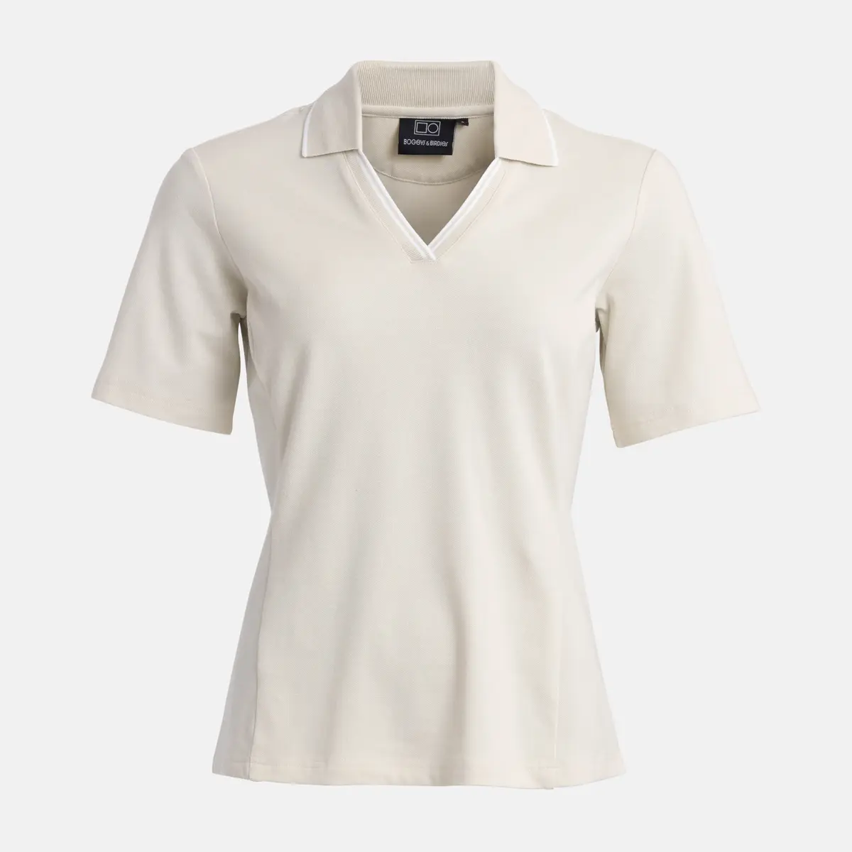 W Cotton Mix Open Collar Beige