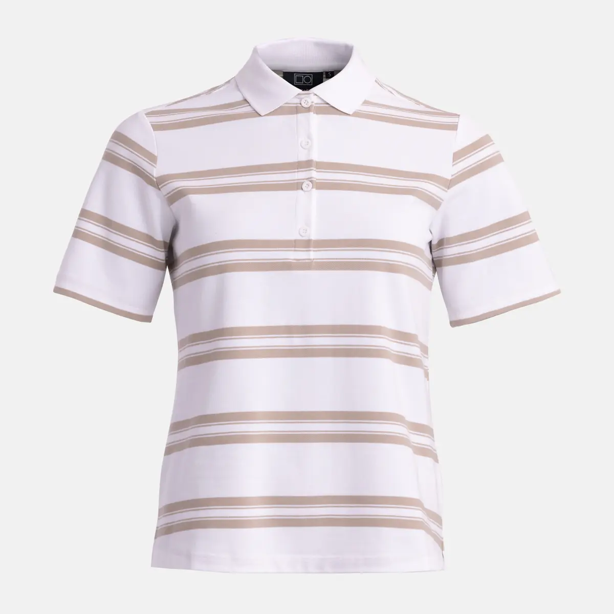 W Cotton Mix Classic Button Stripe Hvit Beige