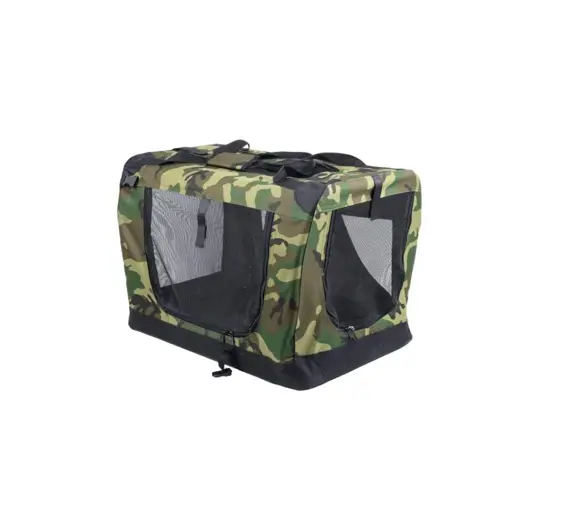 4Dogs Canvasbur med gardiner (camoflage/black XS) BEGRENSET ANTALL!