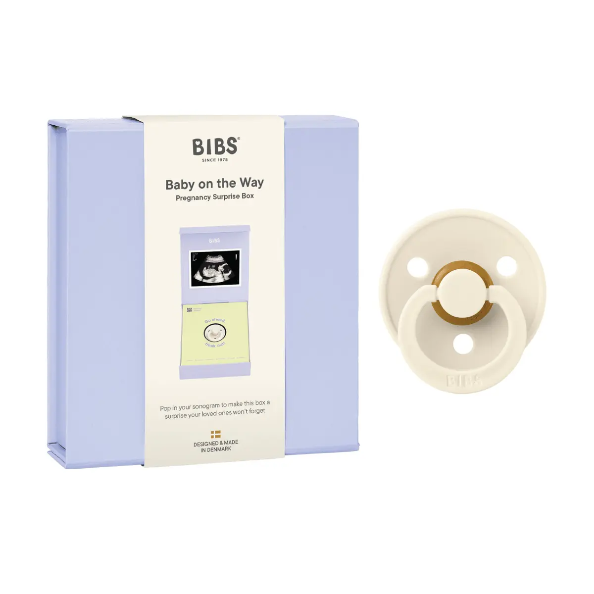 BIBS Gift Set Baby on the Way Latex Size 1, Ivory, 1 stk.