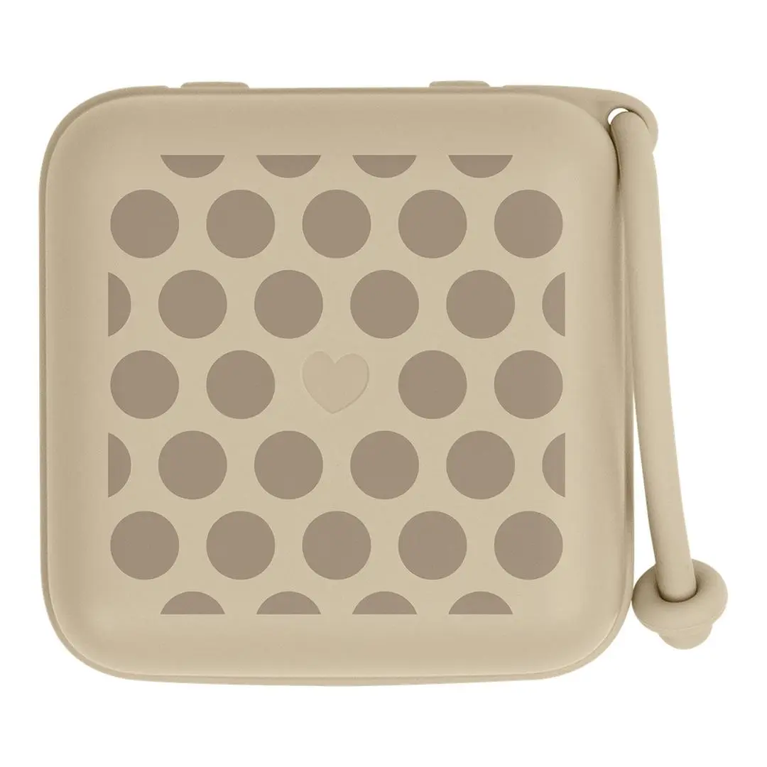 BIBS Studio Pacifier Box Polka, Vanilla/dark oak, 1 stk.