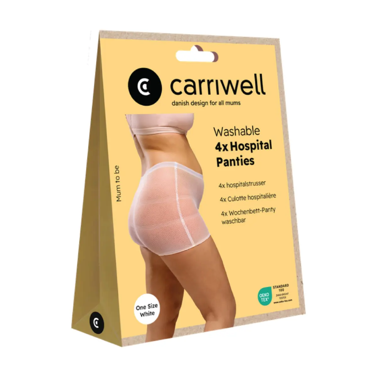 Carriwell Washable Hospital Panties, Onesize, hvit, 4 stk.