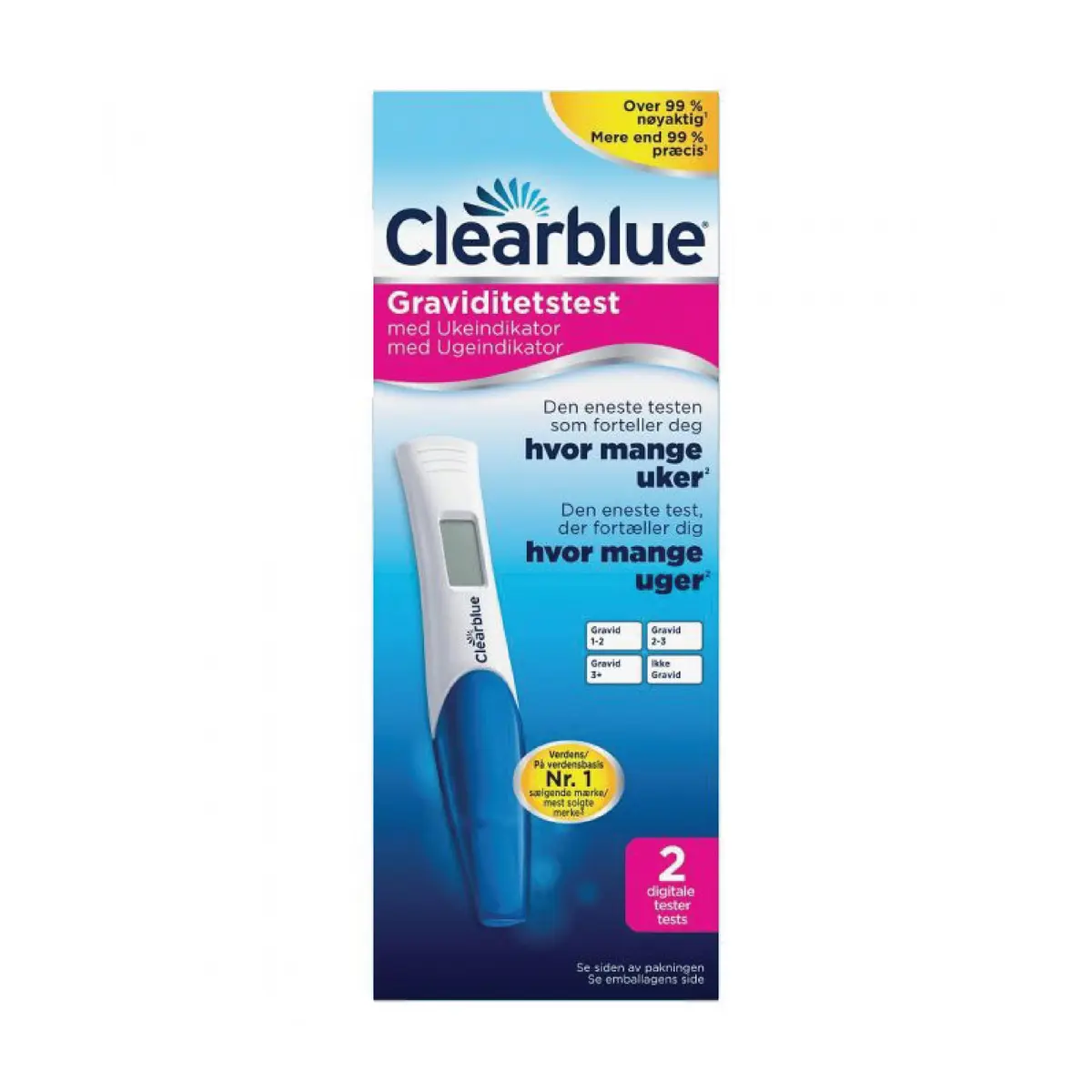 Clearblue Graviditetstest Digital, 2 stk.