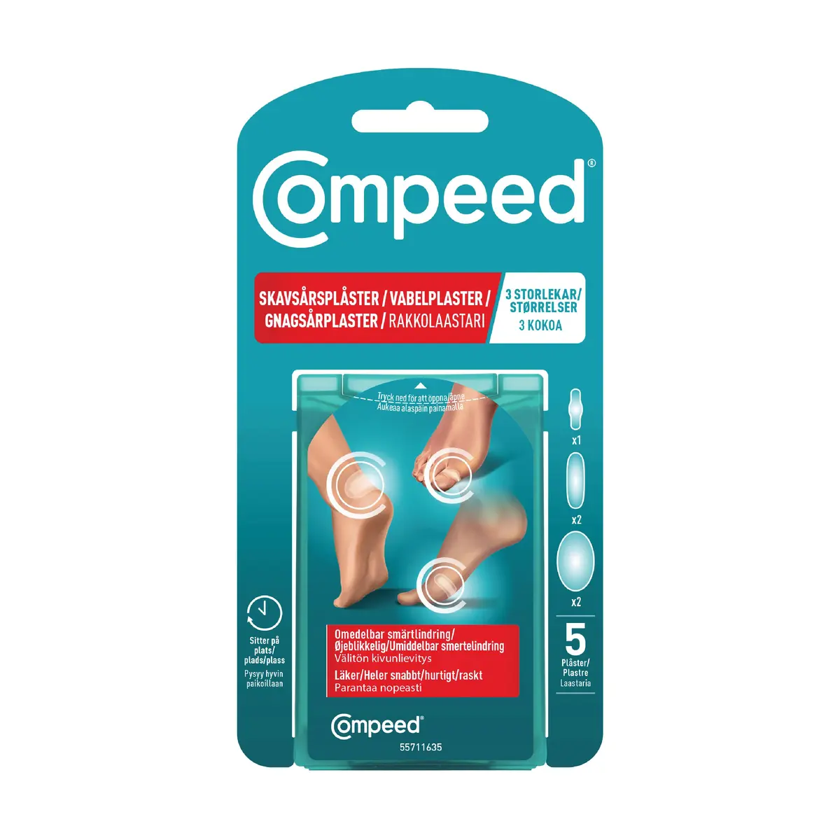 Compeed Gnagsårplaster Mix Pack, 5 stk.