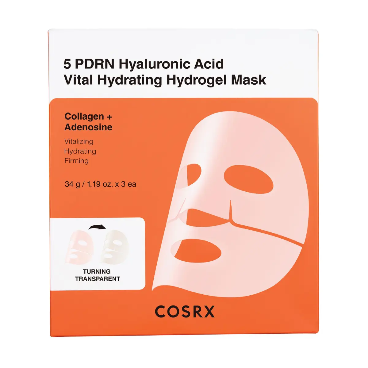 COSRX 5 PDRN Hyaluronic Acid Vital Hydrating Hydrogel Mask, 1 stk.