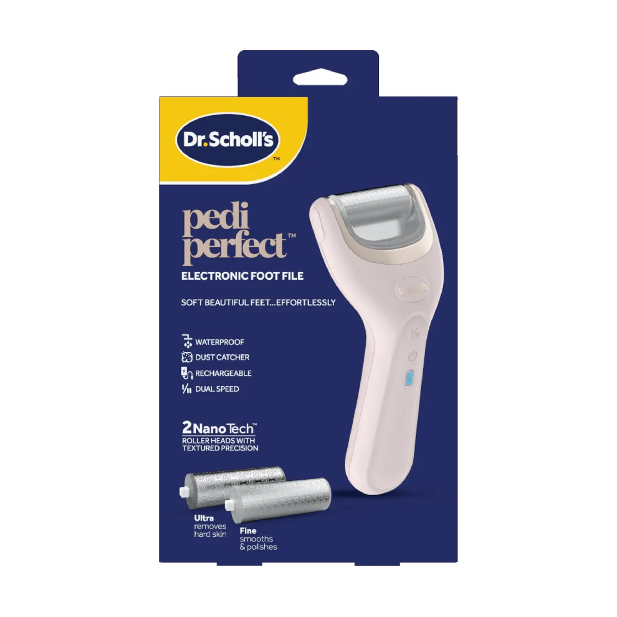 Dr. Scholl´s Pedi Perfect Elektrisk Fotfil, Rosa, 1 stk.