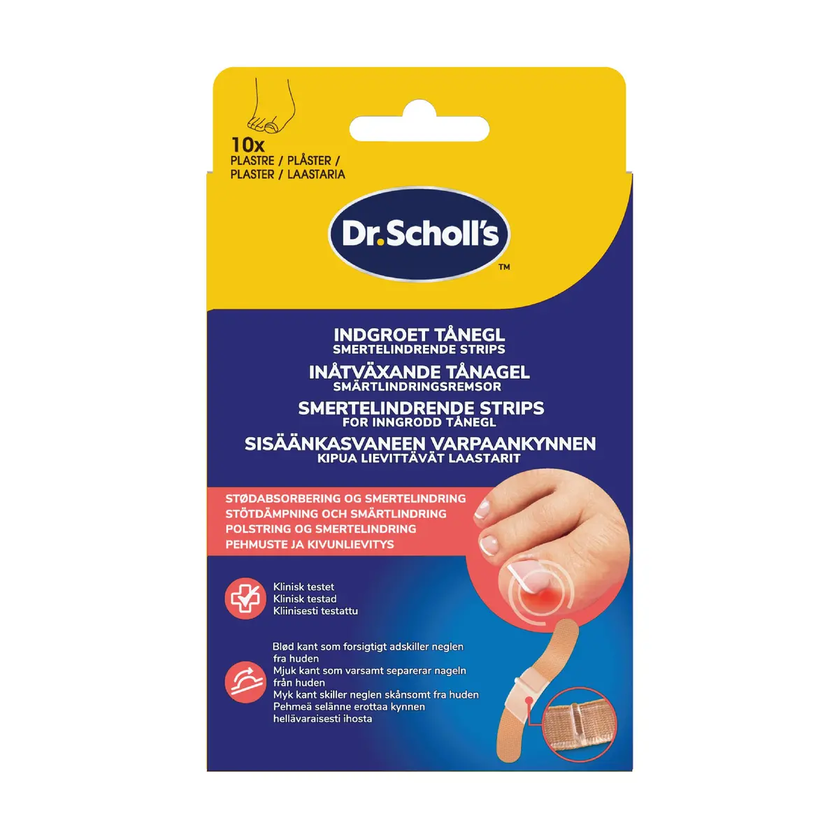 Dr. Scholl´s Smertelindrende strips for inngrodd tånegl, 10 stk.
