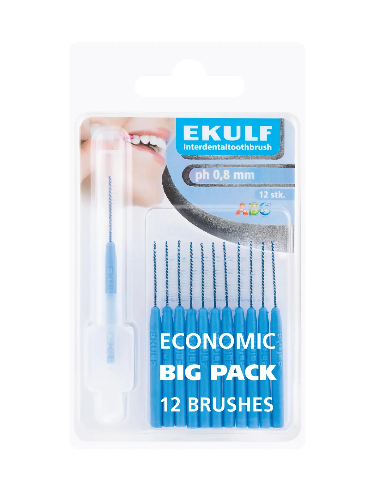 Ekulf pH Mellomromsbørste, 0,8 mm, 12 stk.