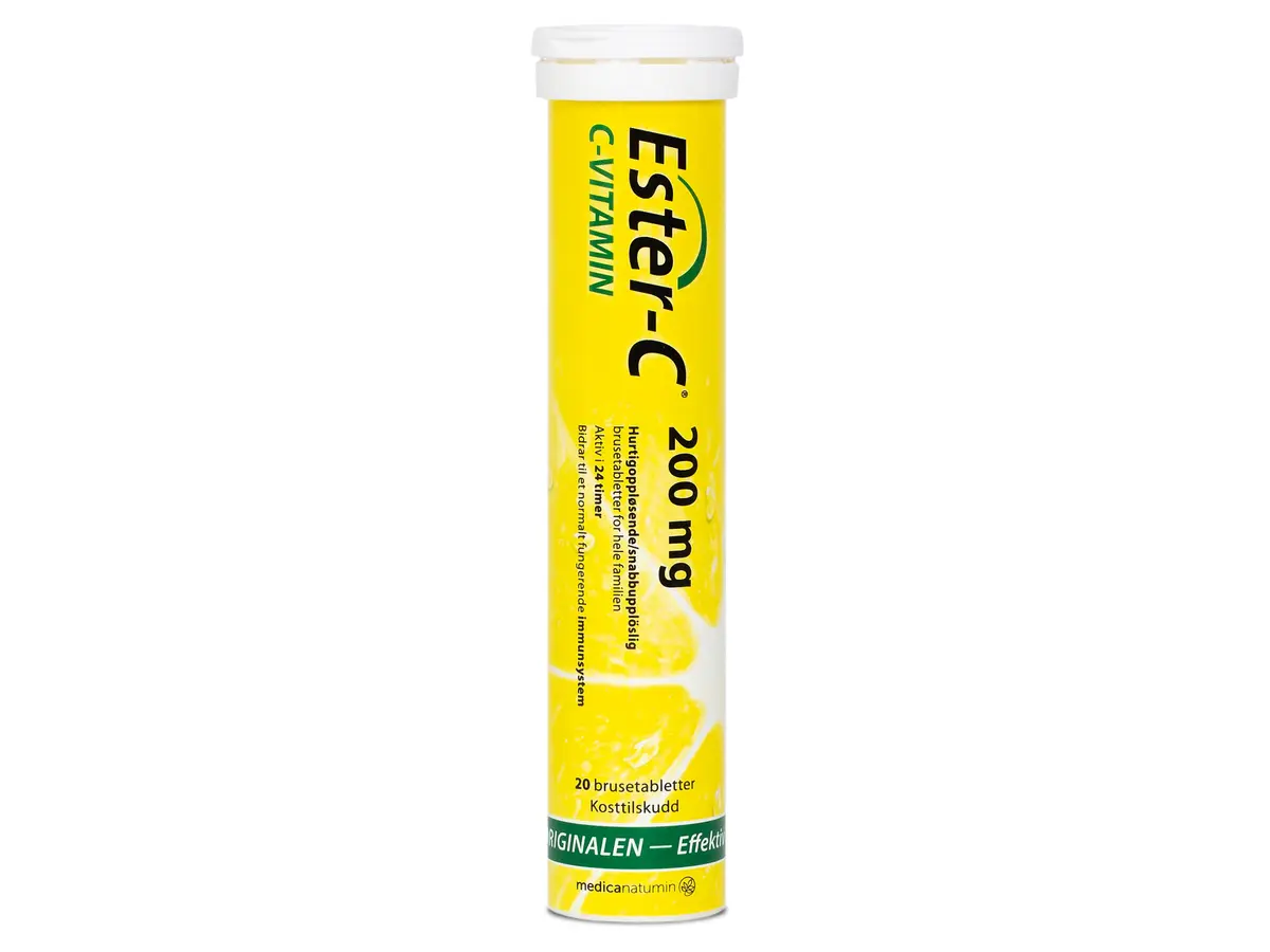 Ester-C 200 mg, Appelsinsmak, 20 stk.
