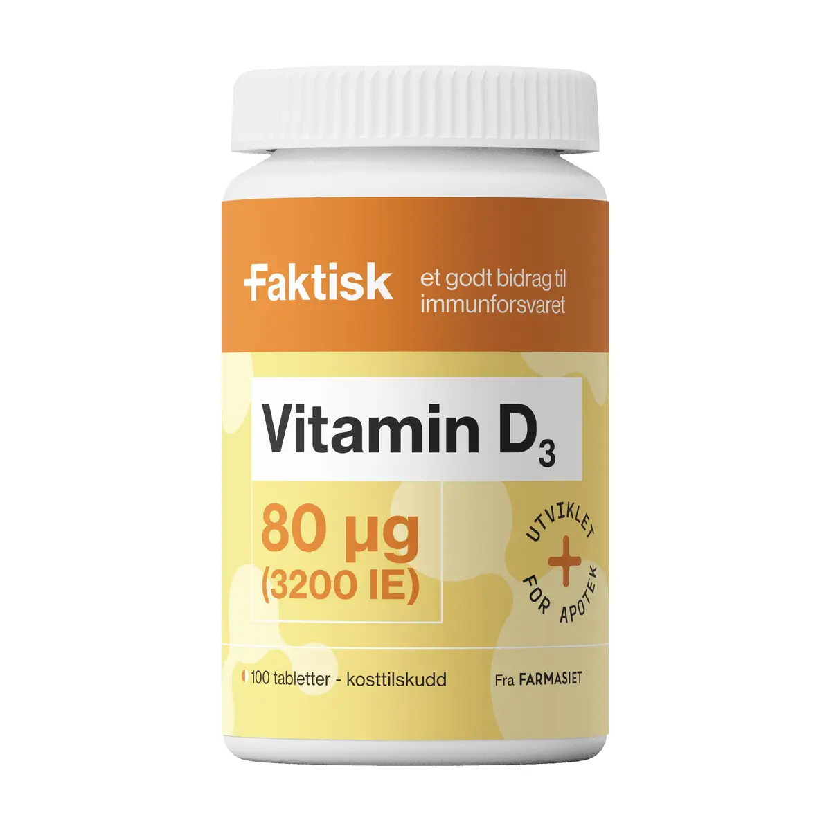 Faktisk Vitamin D3 80 µg tabletter, 100 stk.
