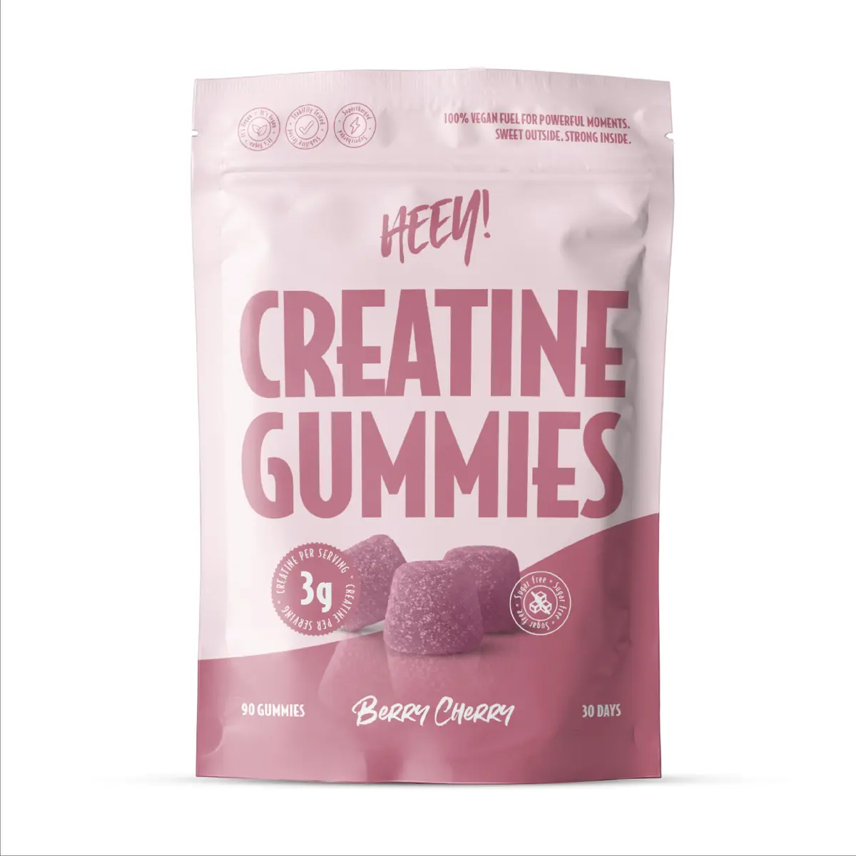 Heey! Creatine gummies, Berry Cherry, 90 stk.