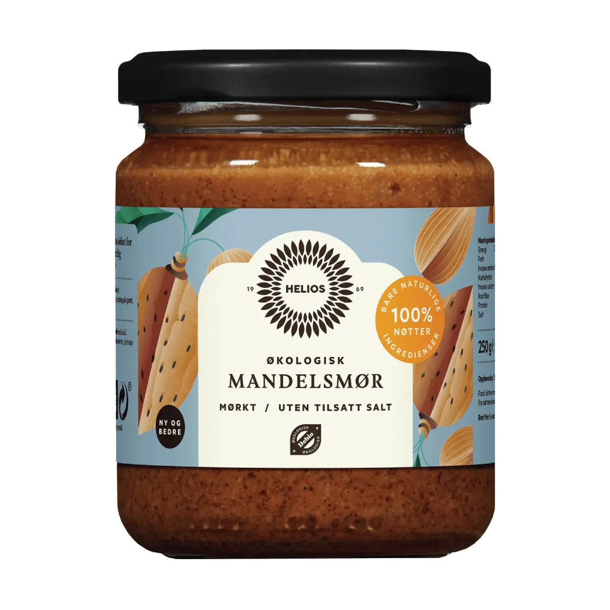 Helios Mandelsmør mørkt, 250 g