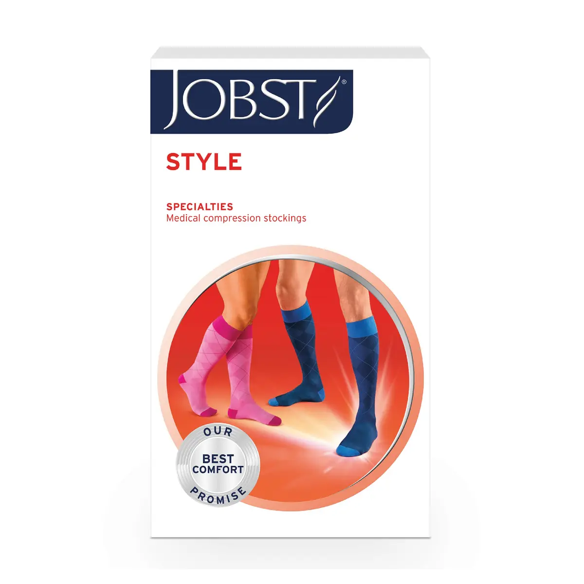JOBST Style knestrømpe, Klasse 1, X-Large, blå, 1 par