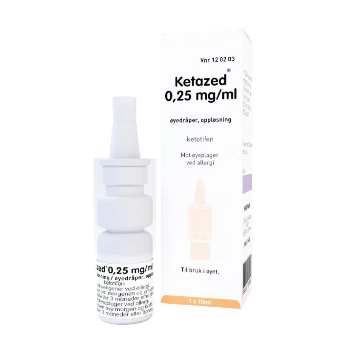 Ketazed 0,25mg/ml øyedråper, 10 ml