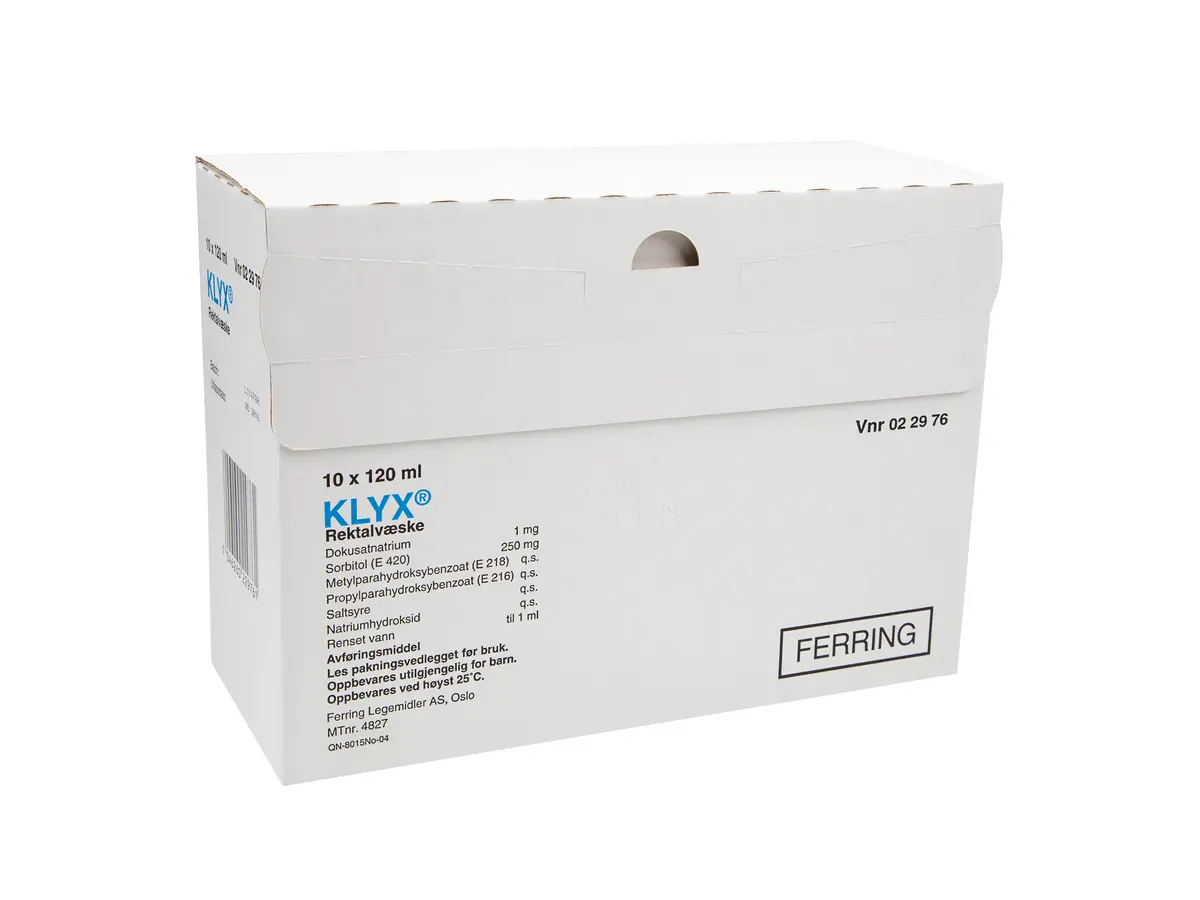Klyx Rektalvæske (klystèr), 10 x 120 ml