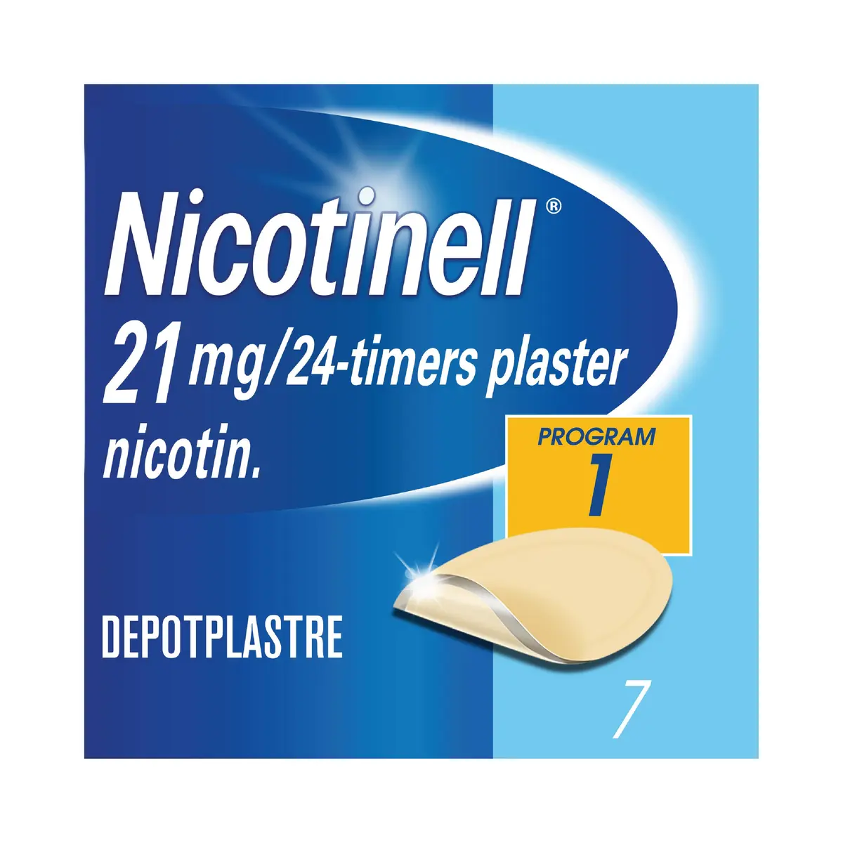 Nicotinell 21 mg/24 timer depotplaster, 7 stk.