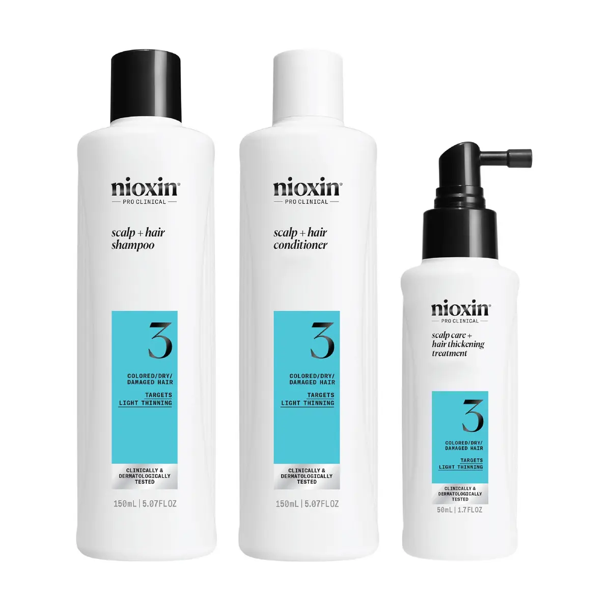 Nioxin System 3 Trial Kit, 150 ml + 150 ml + 50 ml