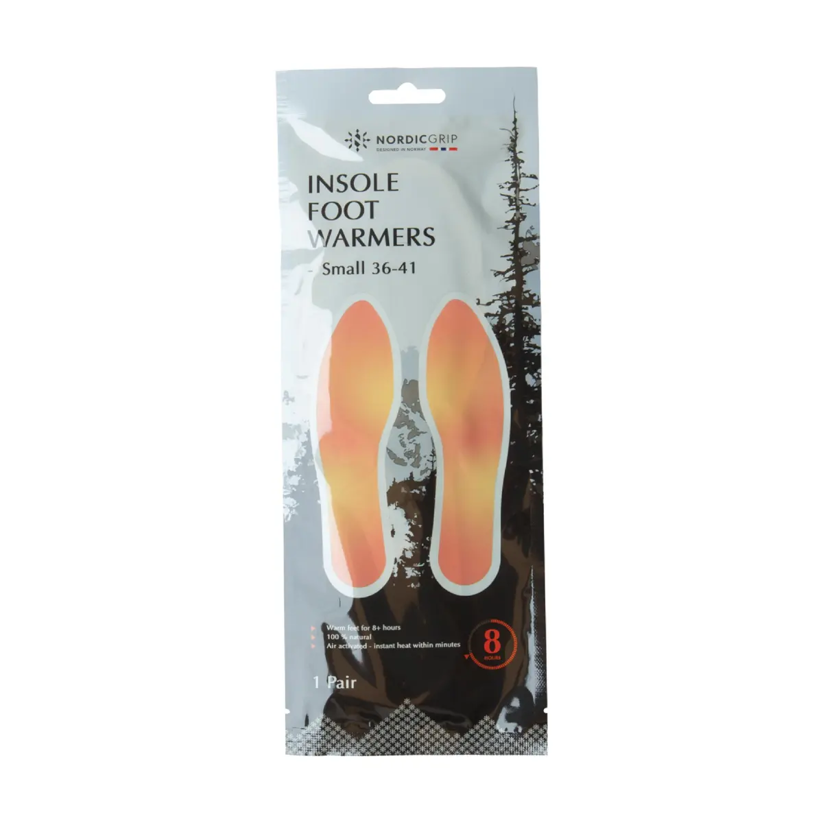 Nordic Grip Fotvarmer Såle Small, Str. 36-41, 1 par
