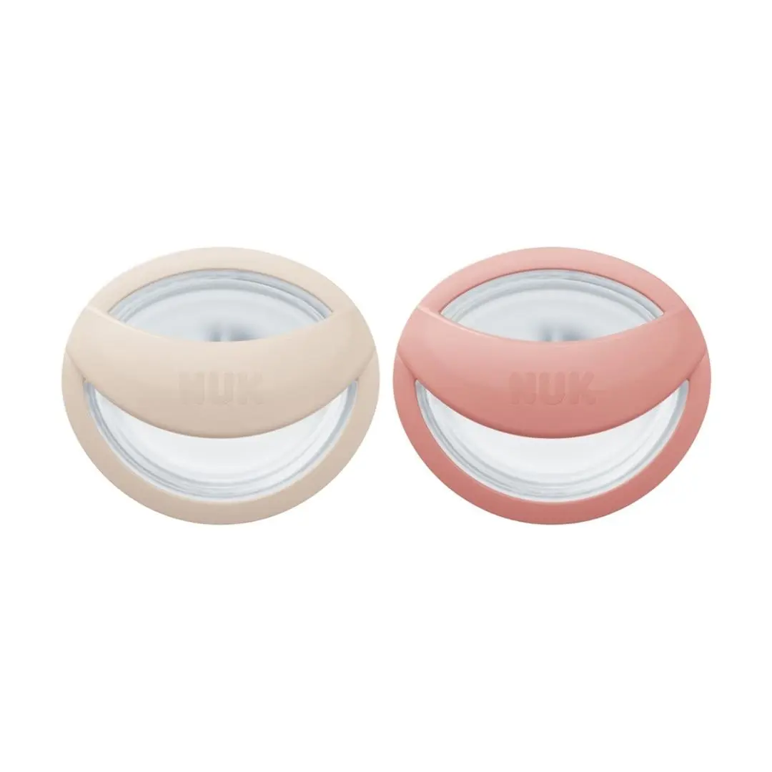 NUK MommyFeel Silikon Smokk, 0-9 mnd, beige/rosa, 2 stk.