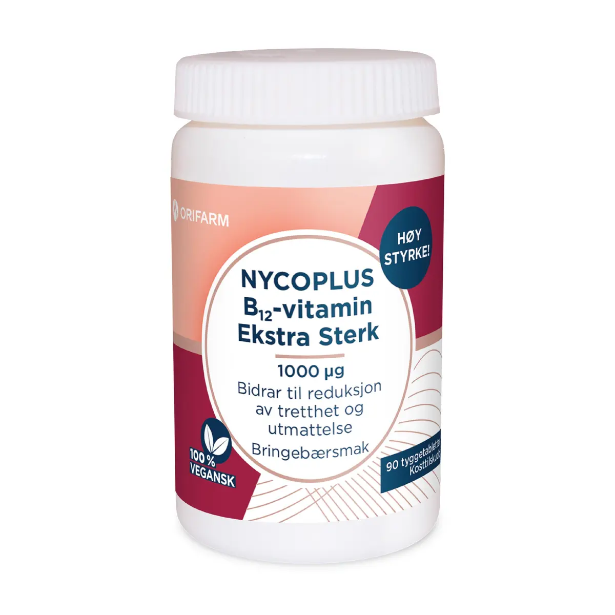 Nycoplus B12-Vitamin Ekstra Sterk 1000 µg tyggetabletter, 90 stk.