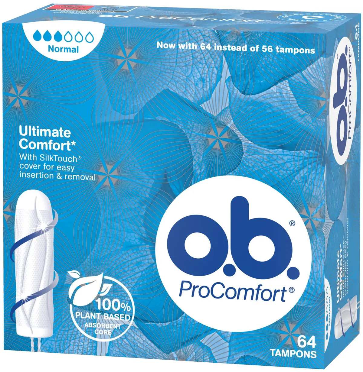 o.b. ProComfort Normal tamponger, 64 stk.