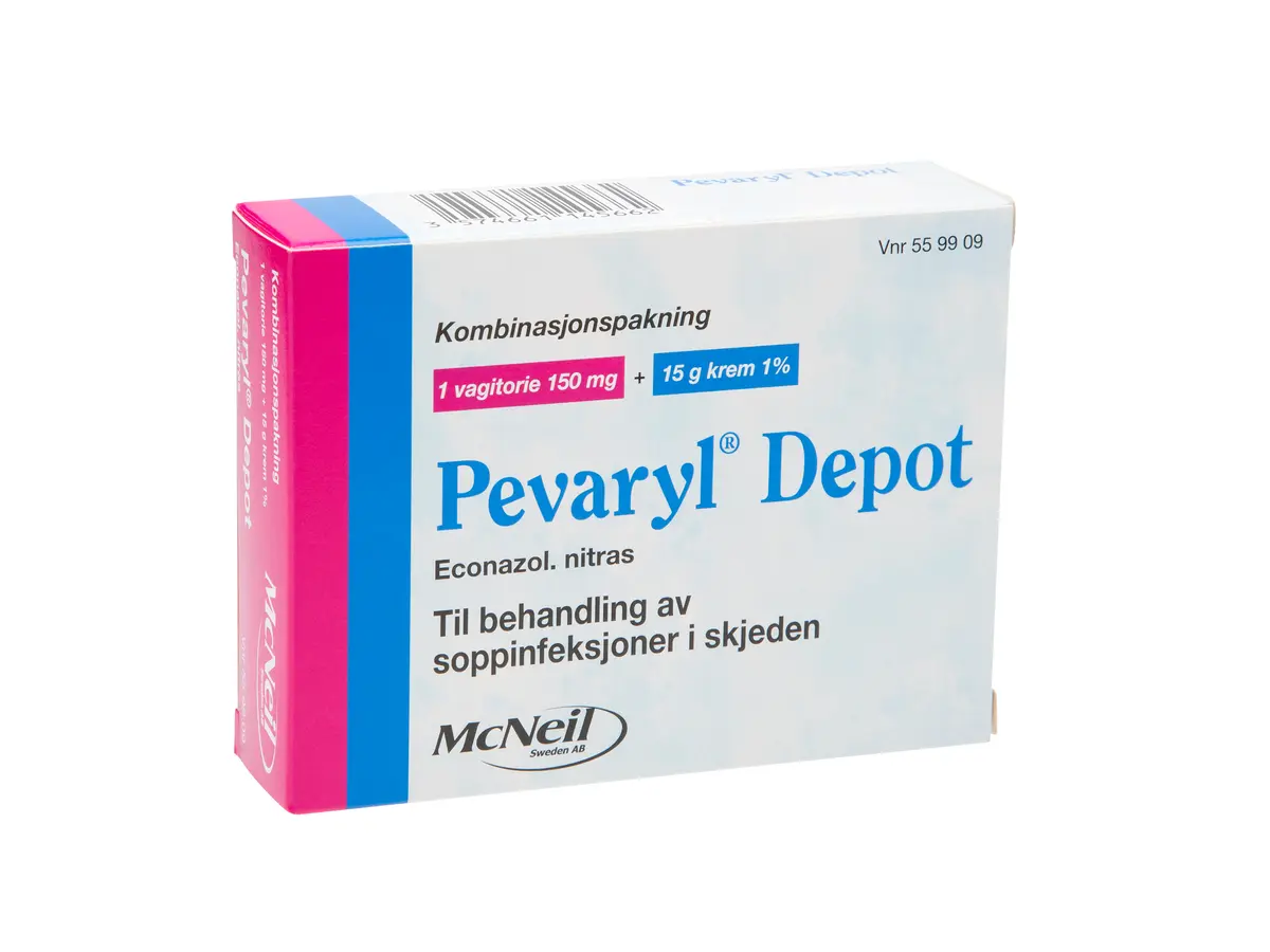 Pevaryl Kombinasjonspakke, 15 g + 1 stk.