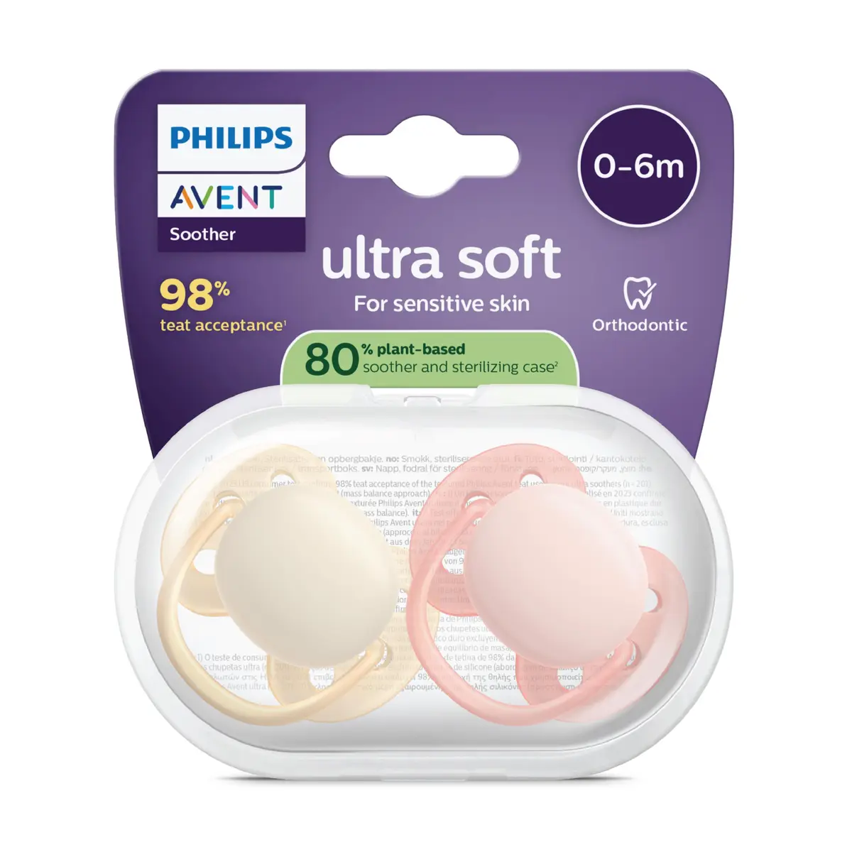 Philips Avent Ultra Soft Smokk, 0-6 mnd, gul/rosa, 2 stk.