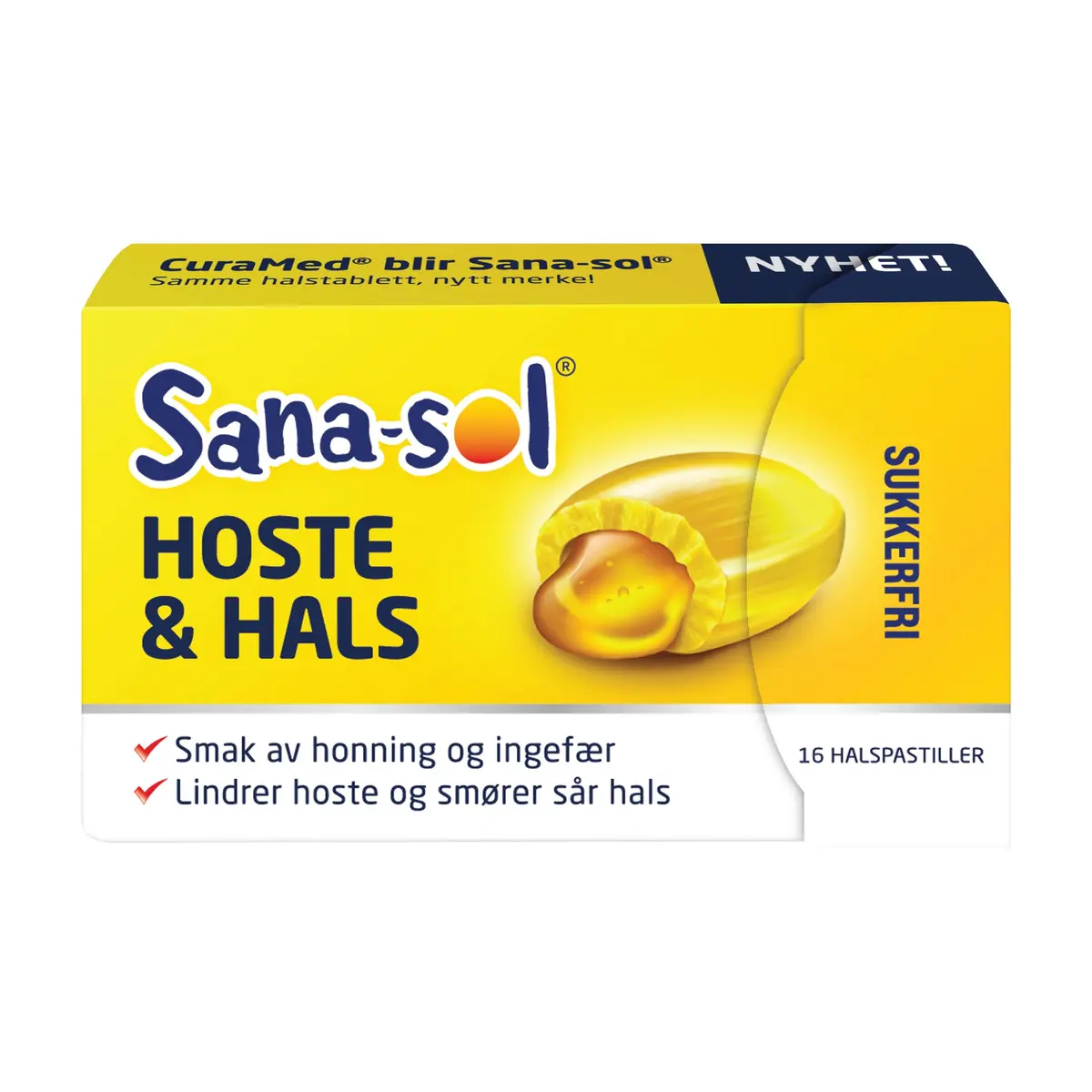 Sana-sol Hoste & Hals halspastiller, 16 stk.