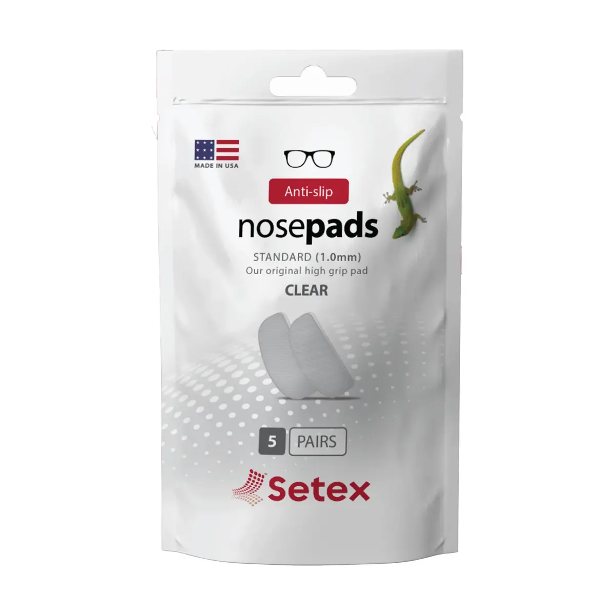 Setex Neseputer for briller, Transparent, 5 par