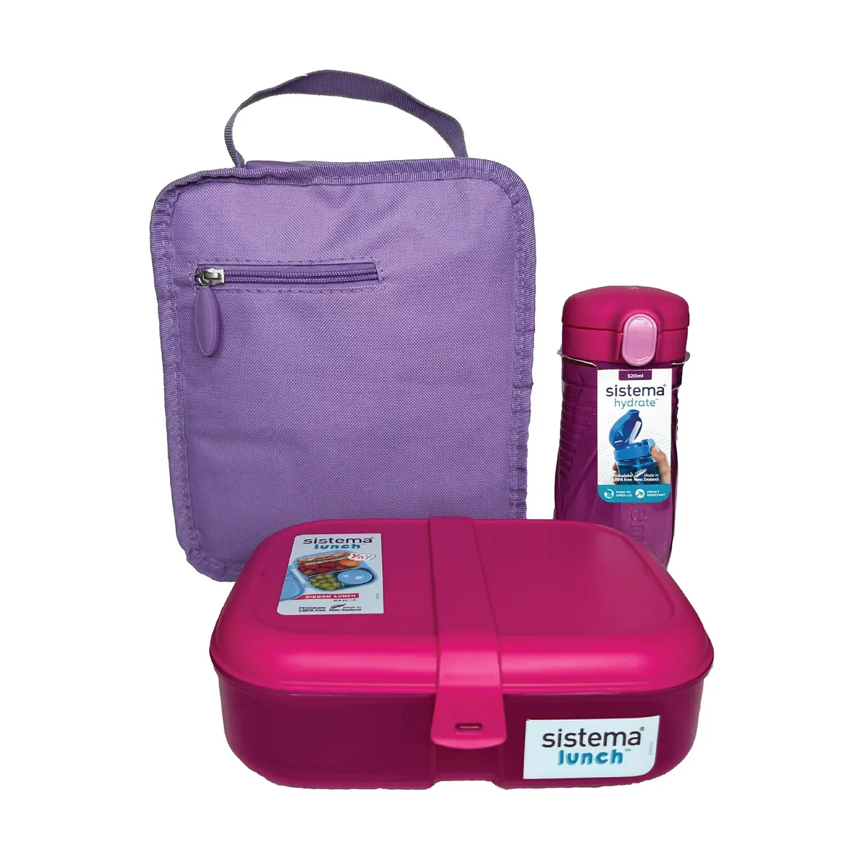Sistema Lunch Time Set, Rosa/lilla, 1 sett