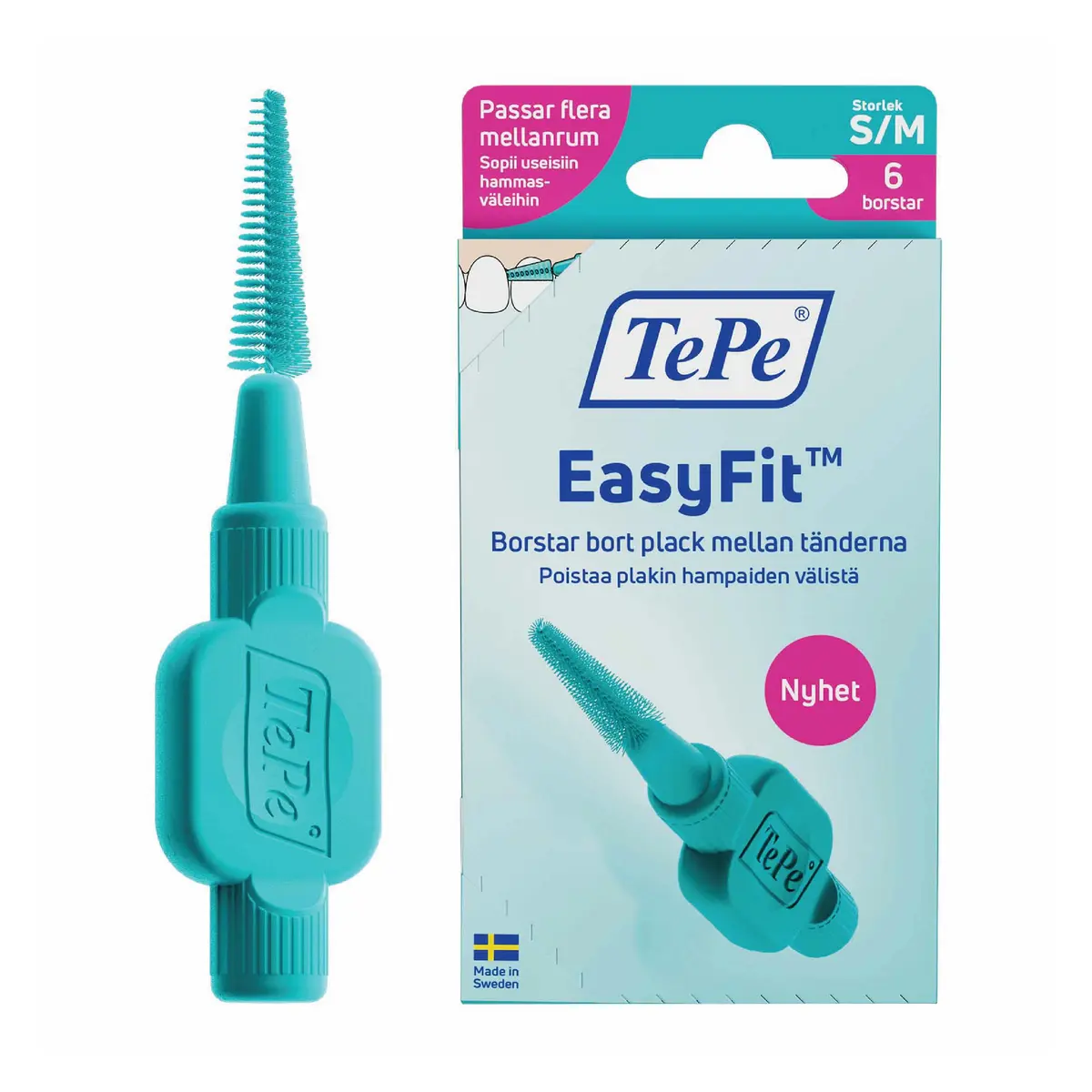 TePe EasyFit Mellomromsbørste, Small/Medium, 6 stk.