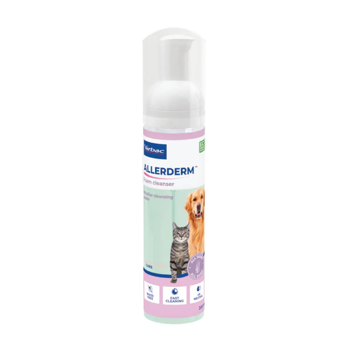 Virbac Allerderm Foam Cleanser til dyr, 200 ml
