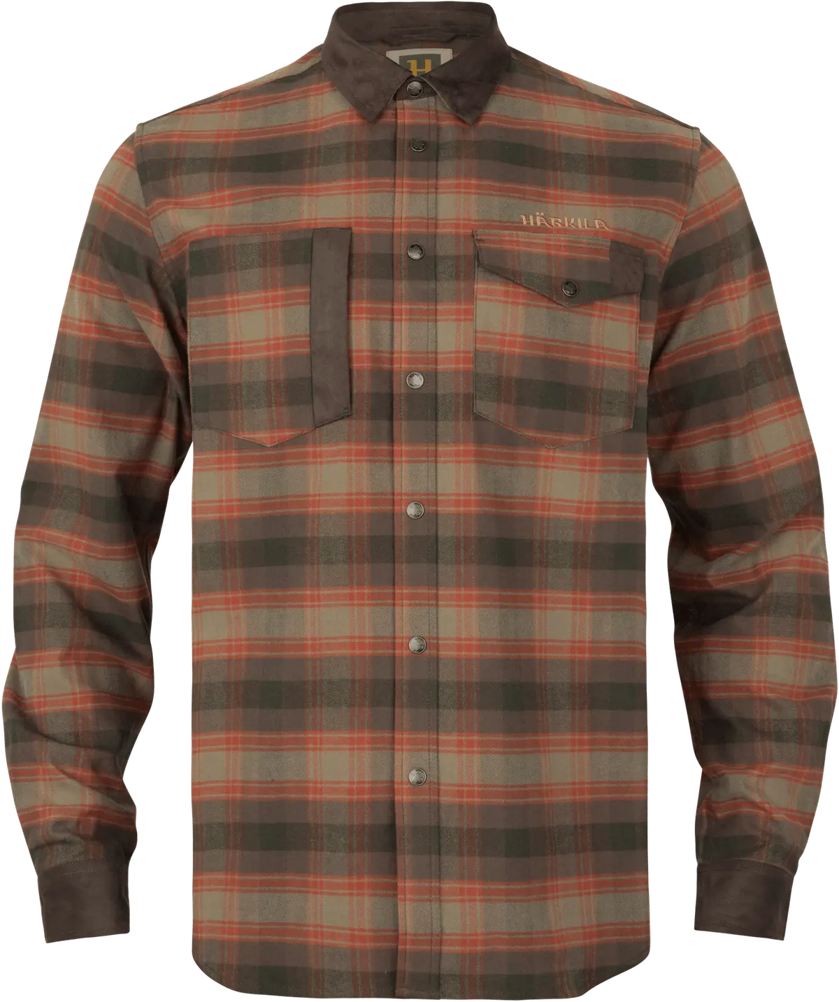 Härkila Men's Aivak Long Sleeve Shirt Autumn Orange Check