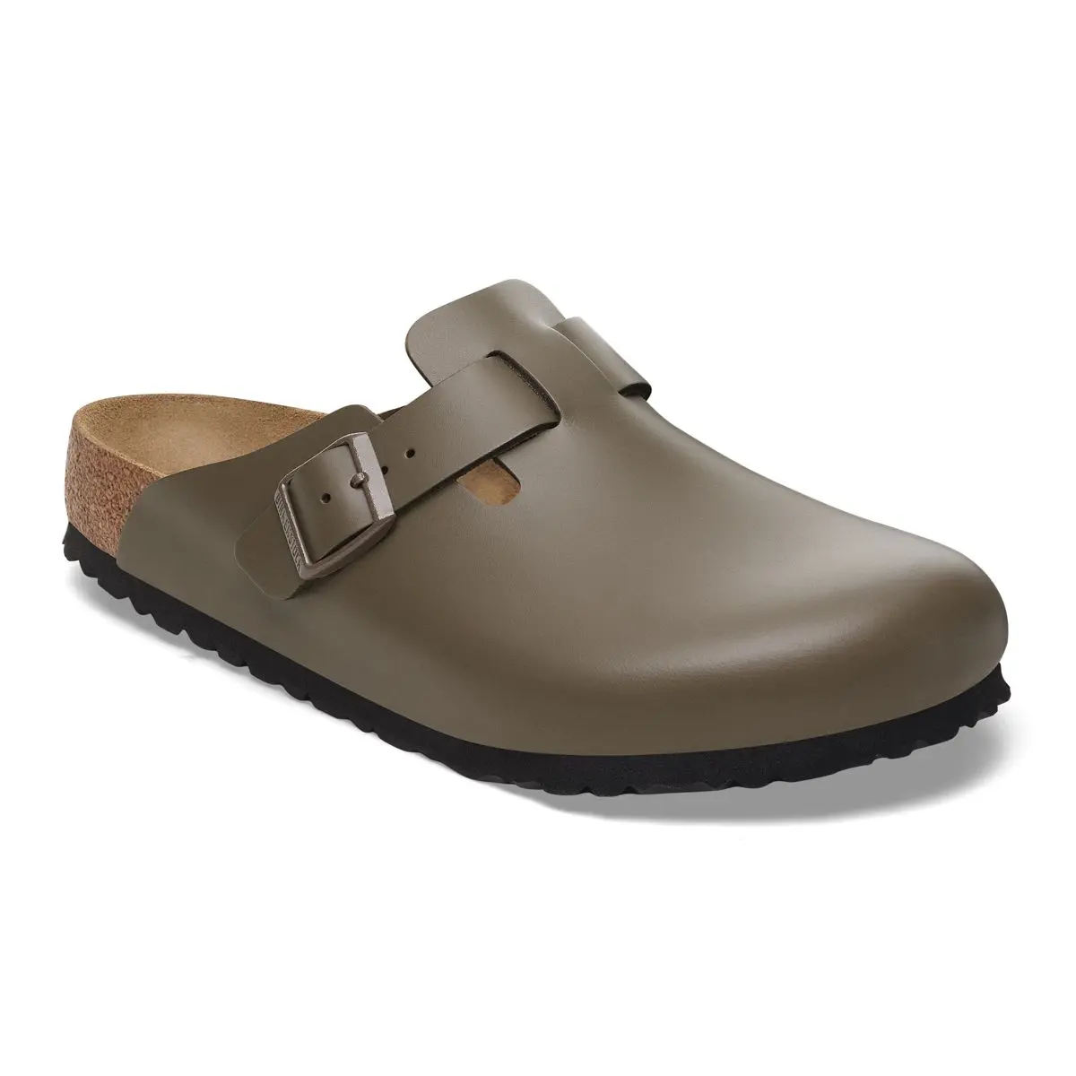 Birkenstock Boston Natural Leather Smooth Leather Concrete Gray