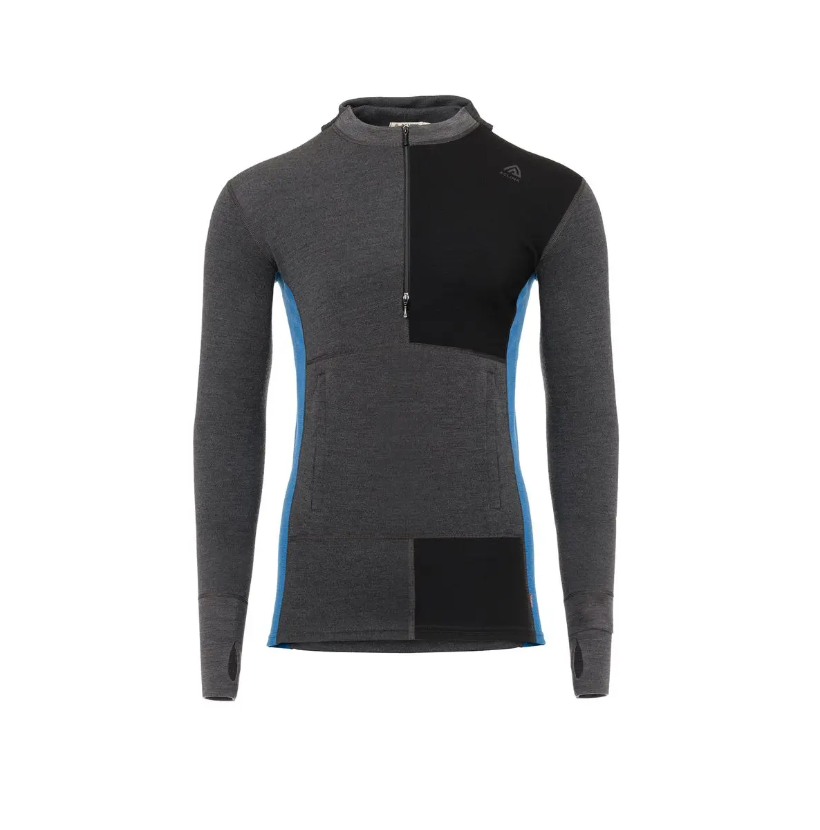 Aclima Men's WarmWool Hoodsweater with Zip Marengo/Jet Black/Corsair